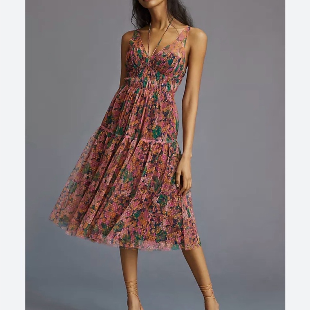 Anthropologie Maeve Boho Garden Dress XS Petite